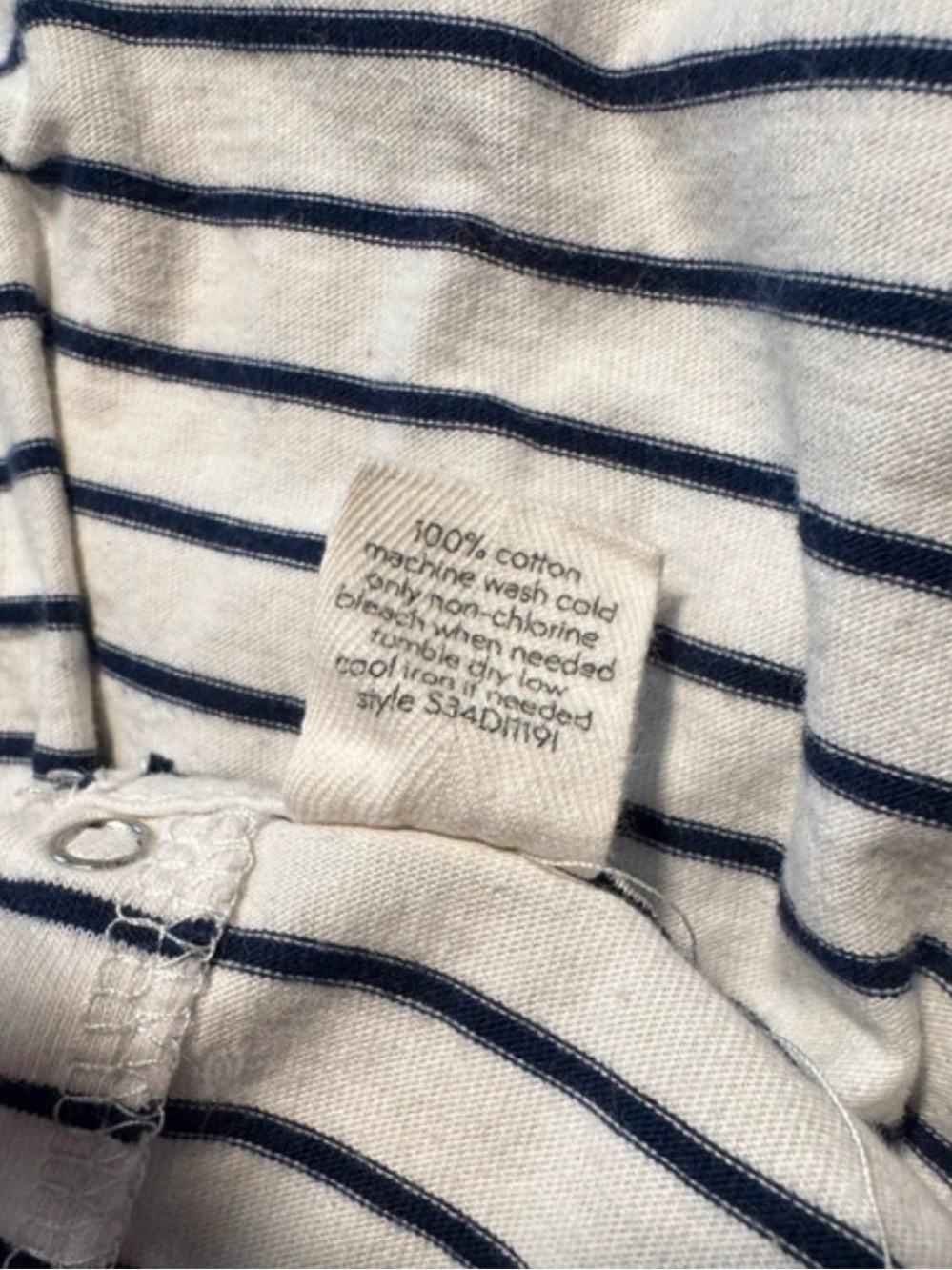Starting Out White and Navy Striped Baby Dress - Picture 4 of 4